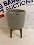 Handmade Grey on Legs Planter, Large (cracked, see image)