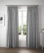 Cotton Fern Pencil Pleat Blackout Curtains RRP £89