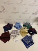 Set of 8 100% Silk Pocket Squares RRP £15 Each