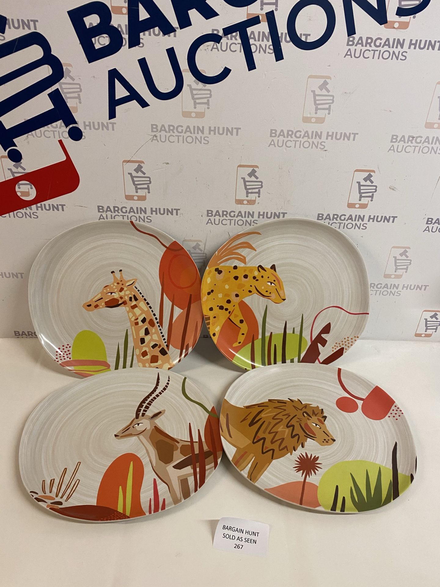 Set of 4 Animal Jungle Dinner Plates