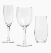 Set of 12 Clear Mixed Glasses