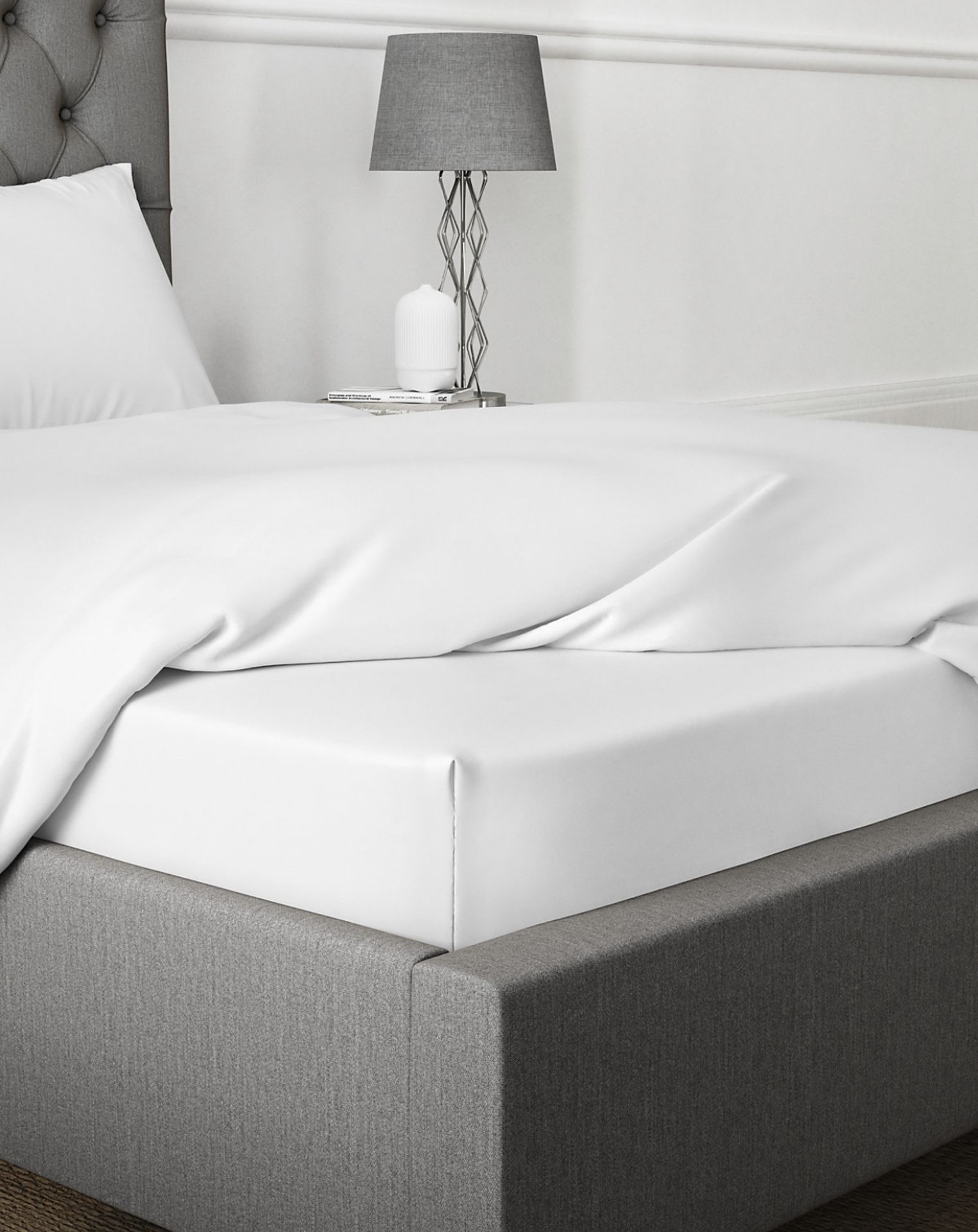 Soft & Silky Fine Egyptian Cotton Sateen Deep Fitted Sheet, Super King RRP £49.50