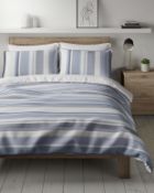 Pure Cotton Striped Textured Bedding Set, Double RRP £59