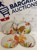 Set of 4 Animal Jungle Dinner Plates