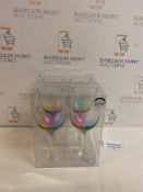 Set of 4 Rainbow Picnic Glasses