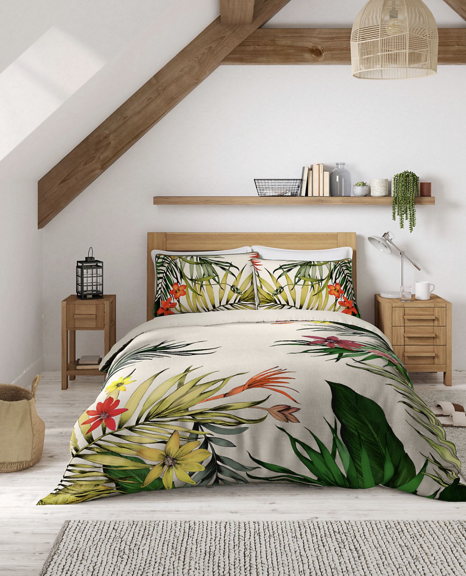 Pure Cotton Jungle Bedding Set, King Size RRP £69