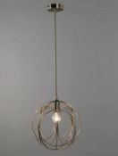 Spherical Pendant Light, Antique Brass