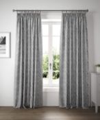 Cotton Fern Pencil Pleat Blackout Curtains RRP £89