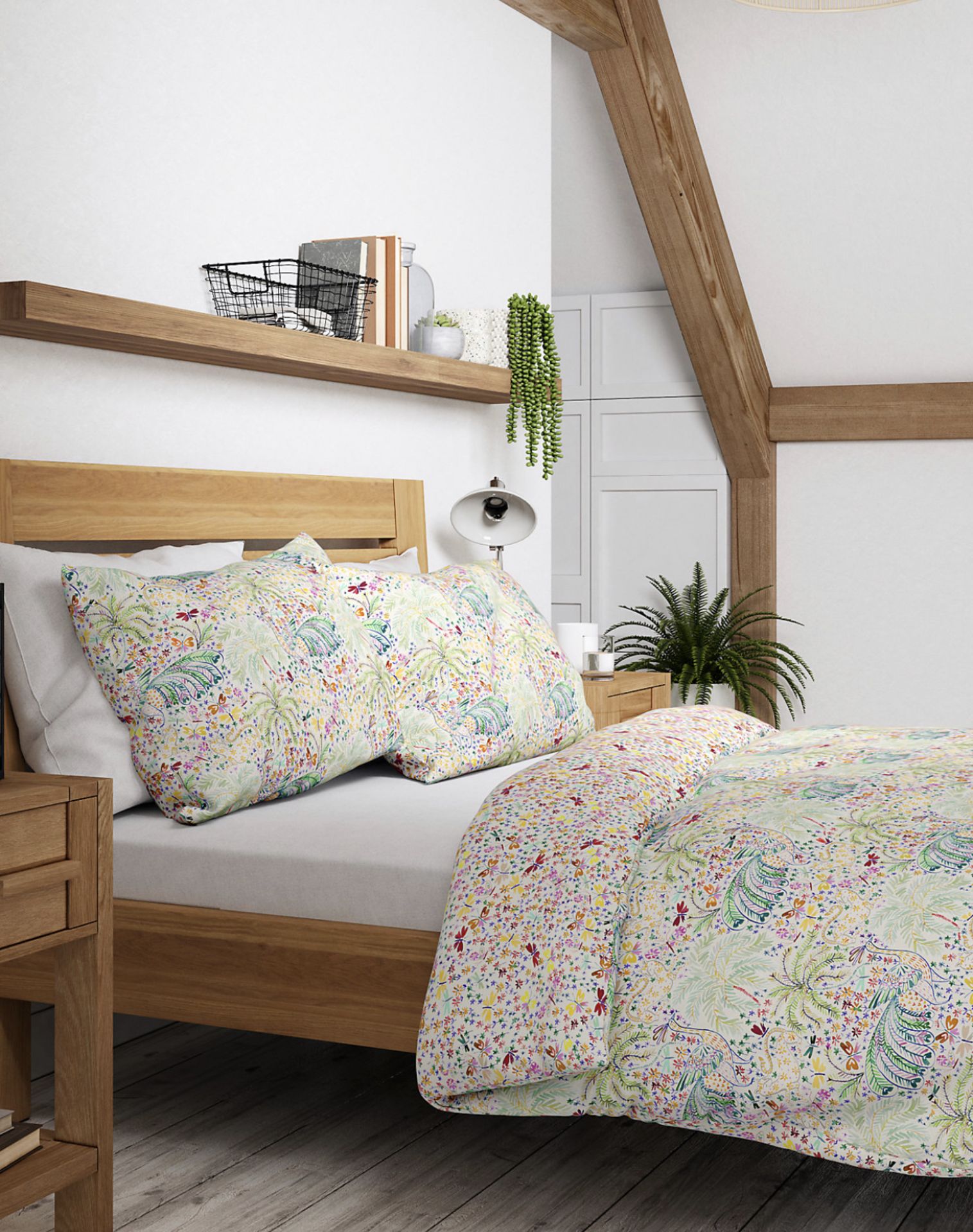Pure Cotton Bird & Butterfly Bedding Set, King Size RRP £49.50