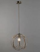 Spherical Pendant Light, Antique Brass