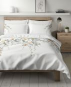 Pure Cotton Blossom Embroidered Bedding Set, Double RRP £79