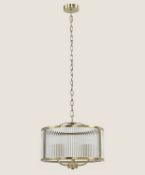 Monroe Glass Pendant Light, Antique Brass RRP £149