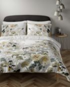 Pure Cotton Floral Piped Edge Bedding Set, King Size RRP £69