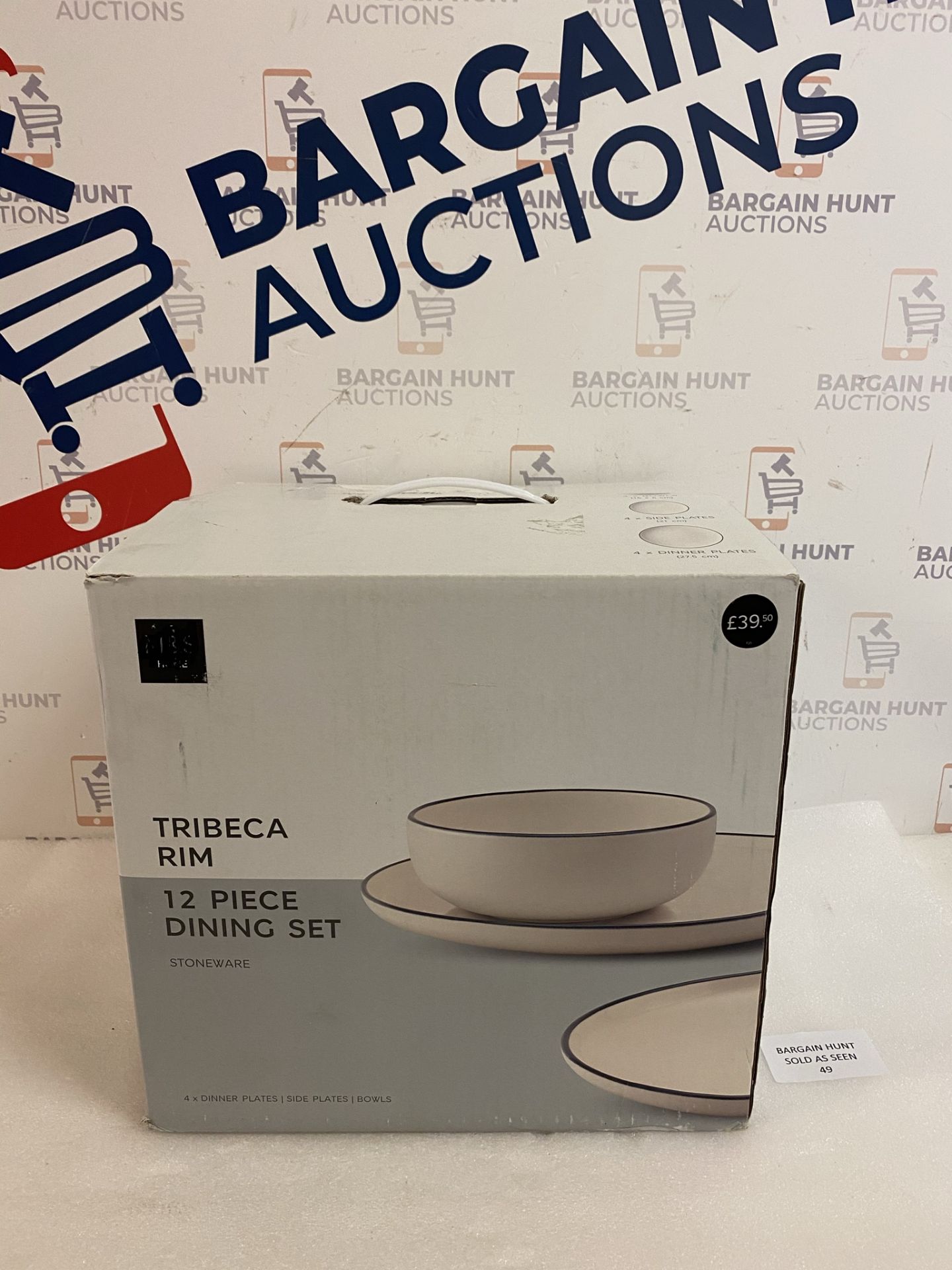 Tribeca Stoneware Rim 12 Piece Dining Set RRP £39.50