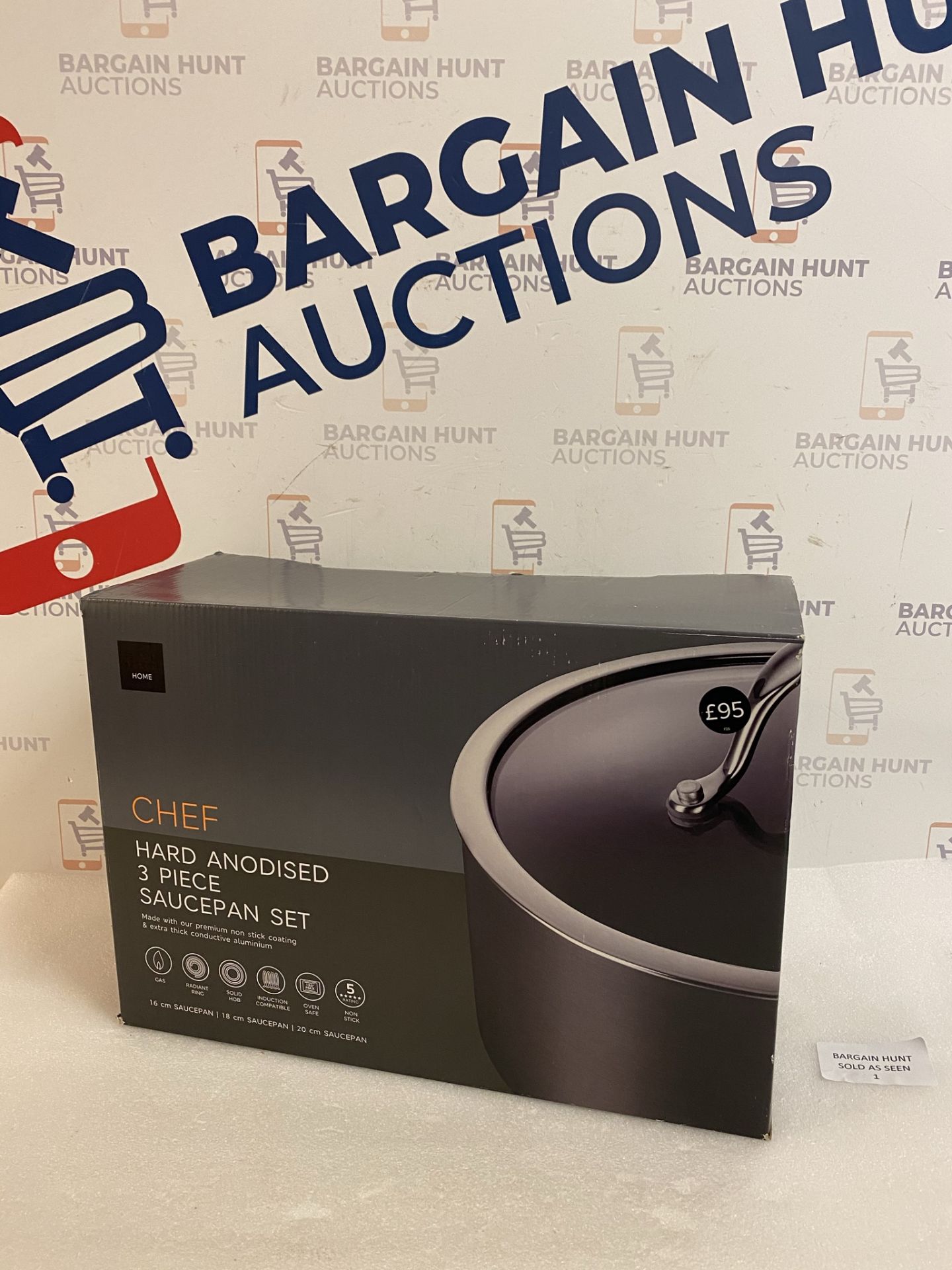 Chef Hard Anodised 3 Piece Saucepan Set RRP £95