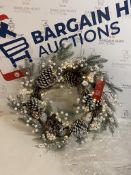 24" Lit Snowy Berry Wreath RRP £35