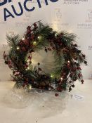 Lit Berry Wreath