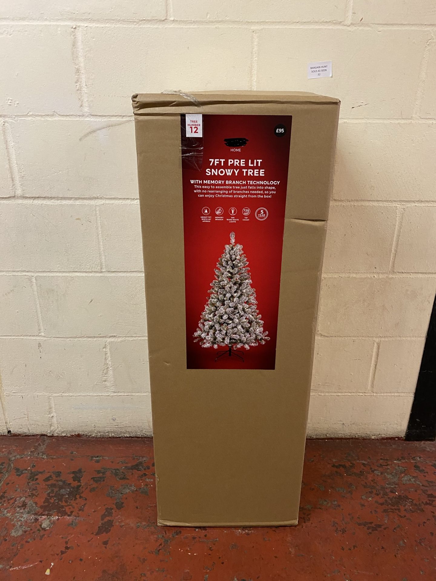 7FT Pre Lit Snowy Christmas Tree RRP £95