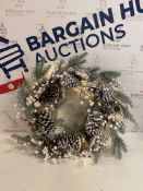 24" Lit Snowy Berry Wreath RRP £35