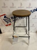 GoodHome Maloux Black Oak Bar Stool