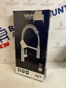 Grohe Get Chrome Effect Kitchen Side Lever Spring Neck Tap