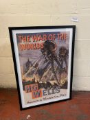 Rare Stocks Picture Framers HG Wells The War Of The Worlds Framed, 85 x 60 cm
