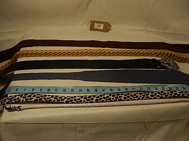 A collection of 7 belts some vintage - to include a 'snake' belt