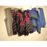 A vintage Jaeger jumper, a Gloria Vanderbilt knitted sleeveless top size L and two vintage 'bat