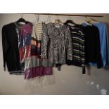 8 Various tops/Cardigans sizes 8 - 14 to include Wallis, East and Kew