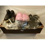 A box of 13 pairs of shoes/trainers/flipflops mostly size 4/5
