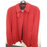 A Vintage Burberrys' of London red wool coat size 10 regular
