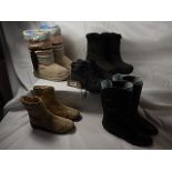 5 pairs of ankle boots all size 4