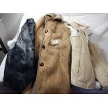 A sheepskin coat and body warmer plus a real leather waistcoat size S