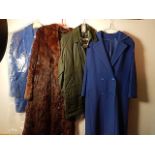 4 Coats - to include 'Country' style jacket and Fur Coat plus vintage St Michael