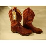 A pair of hand made Ostrich skin Rod Patrick 'cowboy' boots size 10 1/2 made in Texas USA