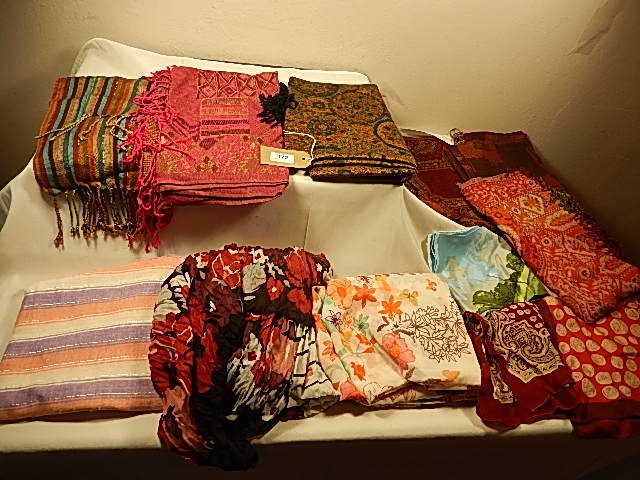 Various silk scarves/ wraps
