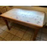 Modern Pine Rectangular Kitchen Table 55 x 34 inches 30 1/2 tall