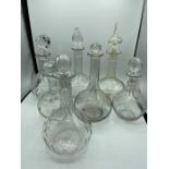 7 Cut glass decanters