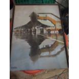 Print of Concorde in India 12 x 16 1/2 ( frame broken )