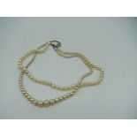 2 simulated pearl necklaces