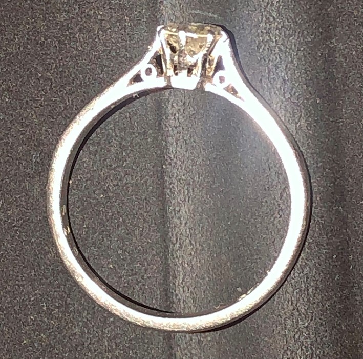Platinum engagement ring with central diamond stamped PLAT 829 weight 2.73 grams - Image 3 of 4