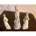 3 Porcegama Valencia Lady / Girl Porcelain Figurines