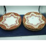 9 Spode Copelands China Plates manufactured for Harrods Limited 10 inches wide