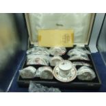 Spode Rockingham Cased Set of 6 Demitasse Cups & Saucers Bone China