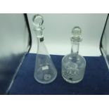 Lynn Glass Decanter and Royal Doulton Decanter