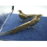 2 Metal Pheasants 11 inches long