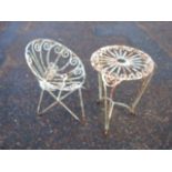 Vintage Metal Garden Table and 1 chair