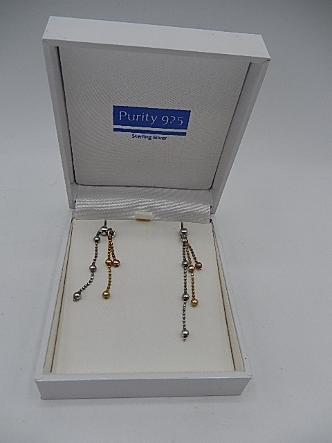 Purity 925 silver drop earrings