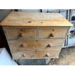 Victorian Pine 2 short over 2 long Chest of drawers