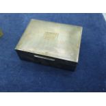 Silver Cigarette Box 4 1/2 x 3 1/2 inches 1 1/2 tall ( inscription on top )